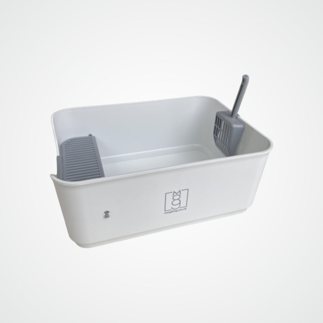 mogbog large cat litter tray with scoop.